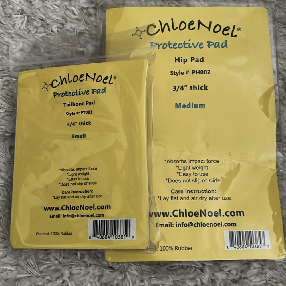 NEW Chloe Noel Protective Pads/ CRASH PADS. Hip:Med, Tailbone: SM, 3/4” thick.
